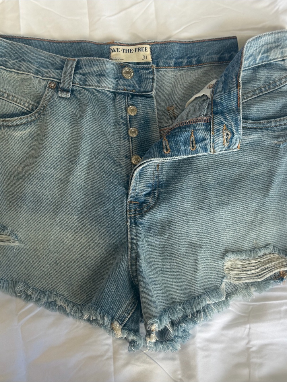 Free People We The Free 100% Cotton Denim Shorts NWT size 31/12 coquette